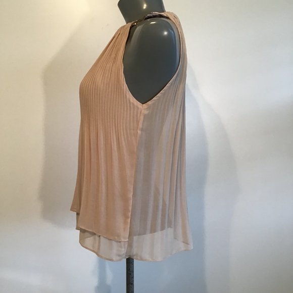 Moon Collection Sleeveless Pleated Halter Blouse Size S - Picture 6 of 10